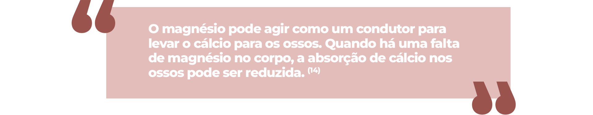 O magnésio pode agir como um condutor para levar o cálcio para os ossos. Quando há uma falta de magnésio no corpo, a absorção de cálcio nos ossos pode ser reduzida